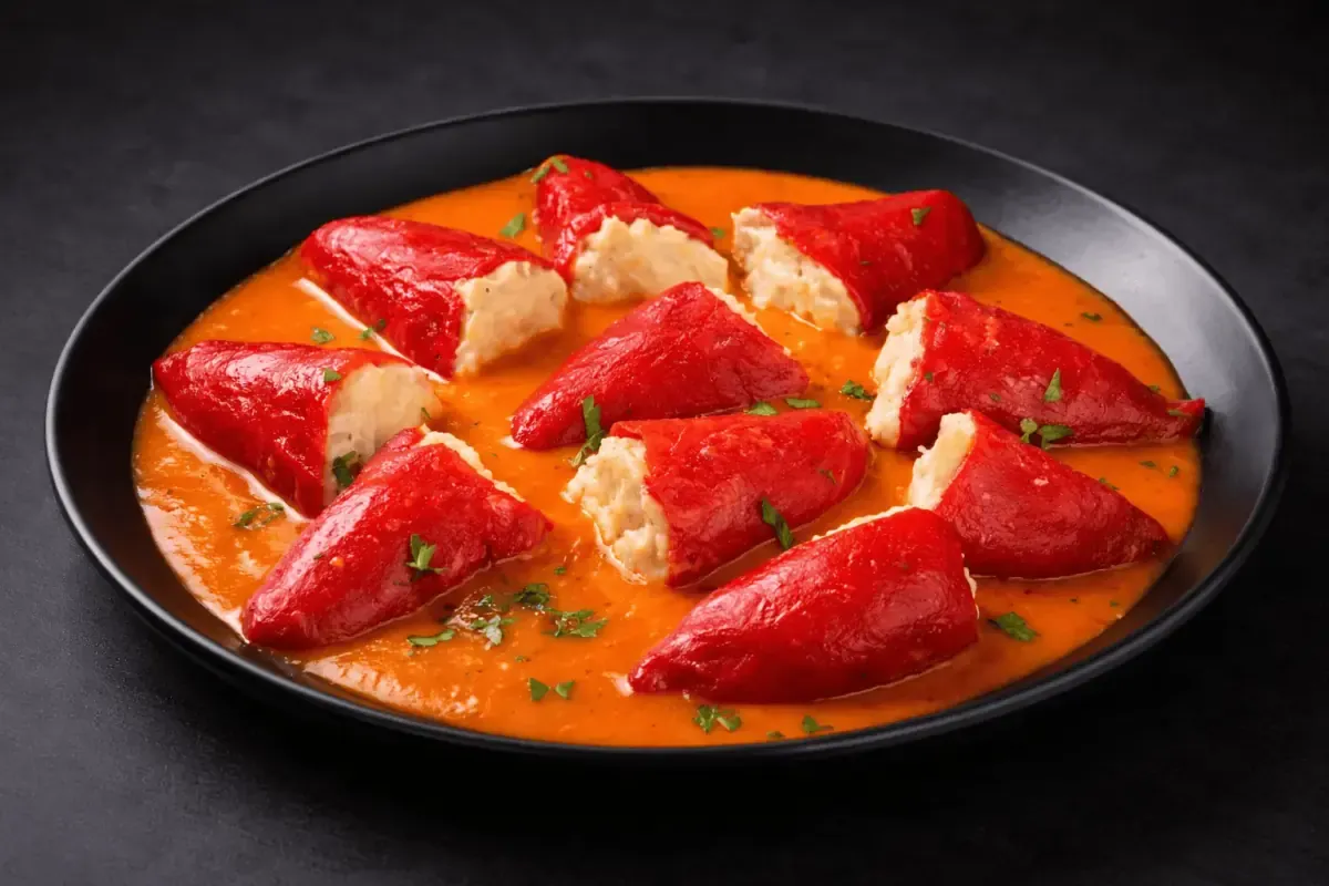 Pimientos de piquillo rellenos de bacalao